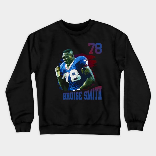 Bruise Smith || 78 || Retro Football Crewneck Sweatshirt by Aloenalone